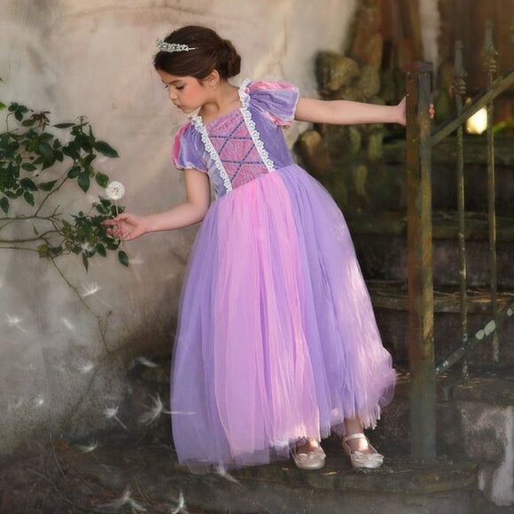 NWT Rapunzel Trish Scully Child Darling Damsel Dress Halloween Costume Dress Up - Picture 1 of 8